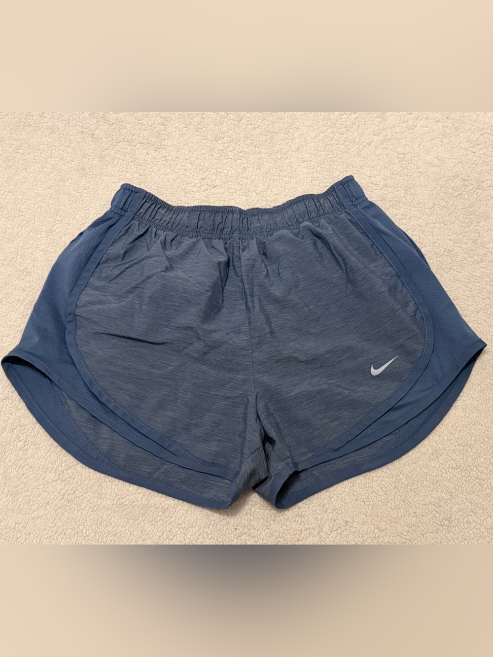 Nike Women's Athletic Running Shorts in Slate Blue with Reflective Swoosh Small